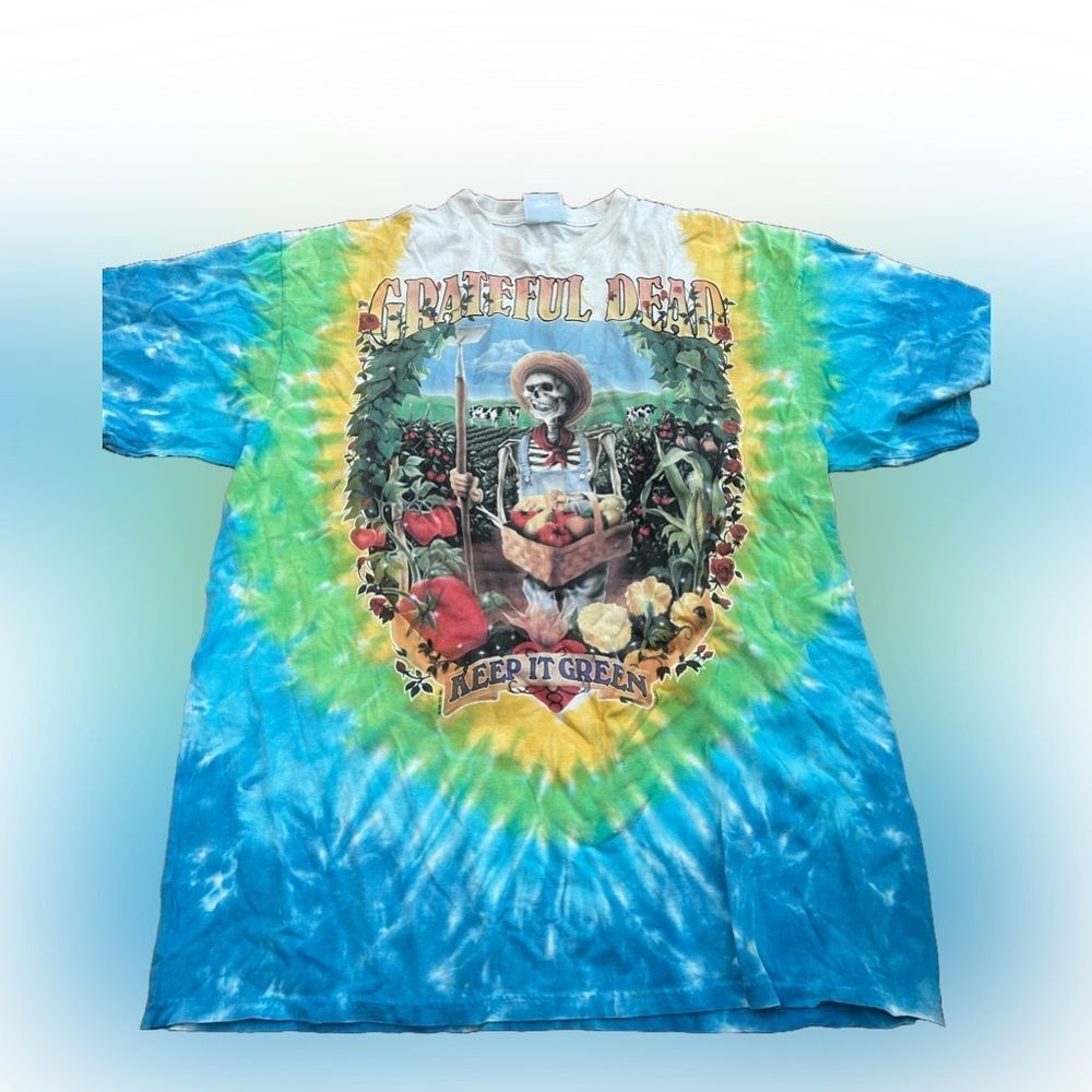 Vintage Liquid Blue 1998 Grateful Dead Keep it Green Band Tshirt